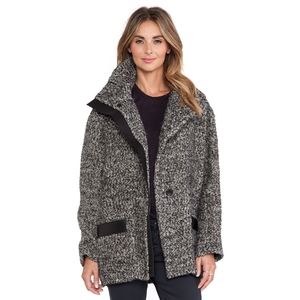 Iro Chayton Boucle Jacket With Leather Trim